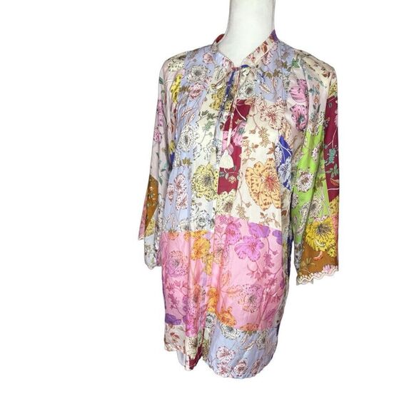Johnny Was Cosmo Marianne Tunic Silk Multi-Buttoned Blouse - Size XS - Picture 1 of 13